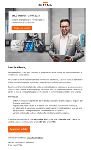 STILL Newsletter: Sistemi energetici per l'intralogistica conveniente e sostenibile