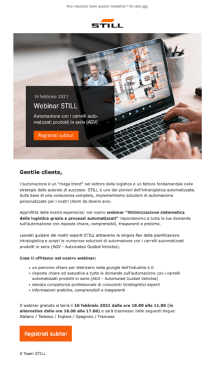 STILL Newsletter:automazione