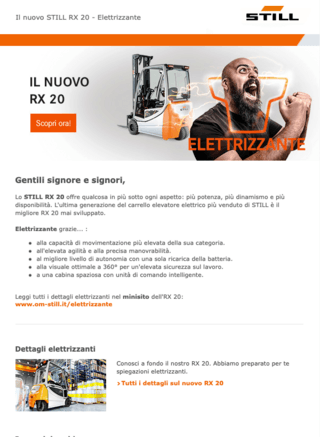 STILL Newsletter: Il nuovo STILL RX 20 - Elettrizzante